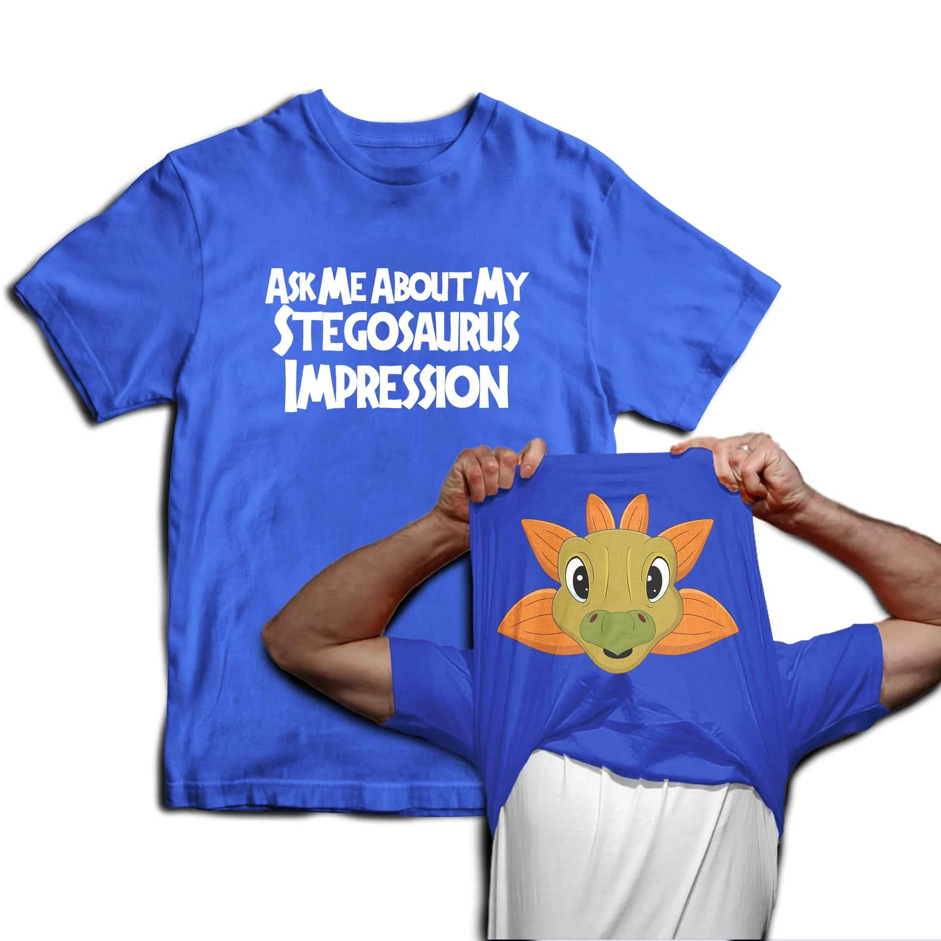 Reality Glitch Ask Me About My Stegosaurus Impression Flip Mens T-Shirt