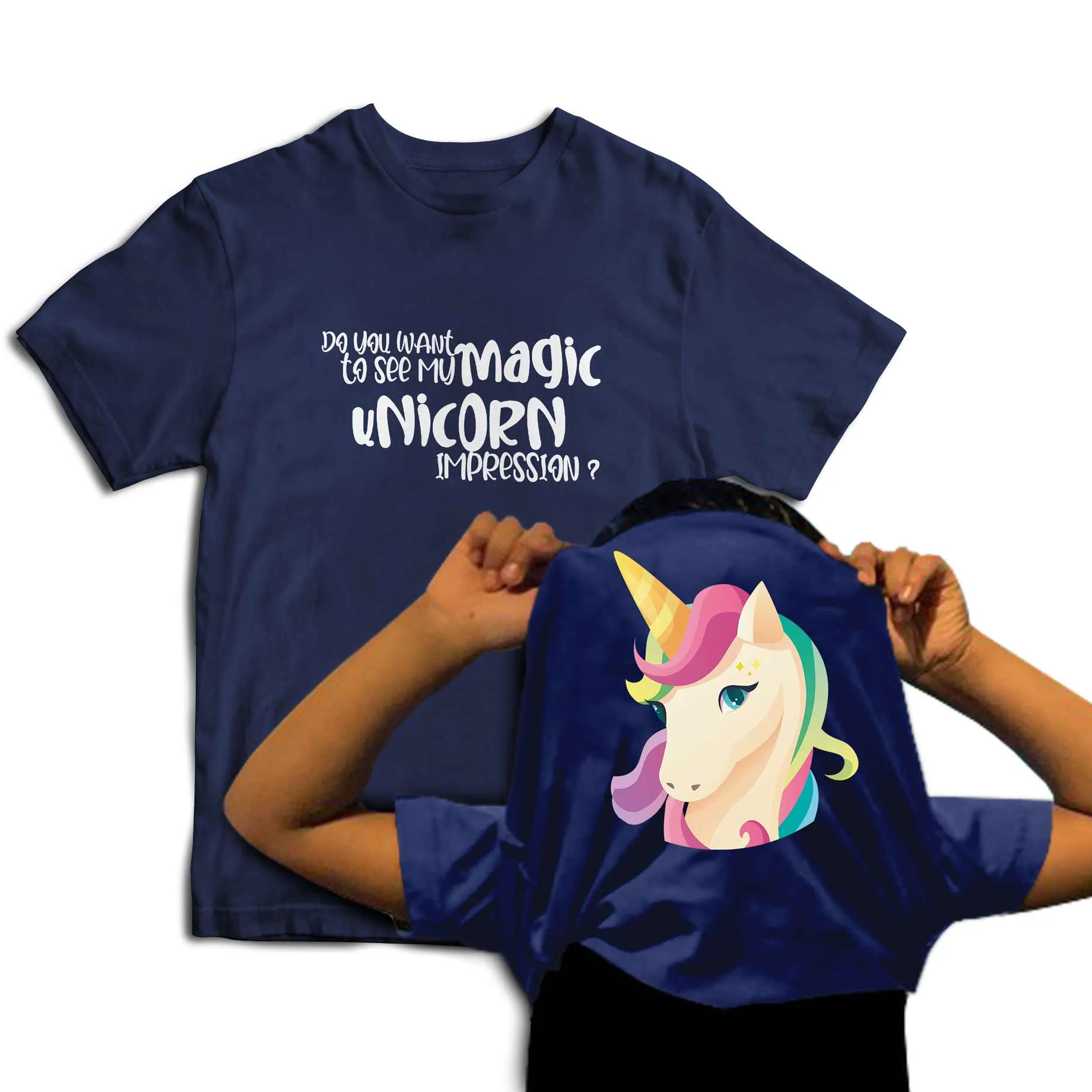 Reality Glitch Do You Want To See My Magic Unicorn? Flip Kids T-Shirt