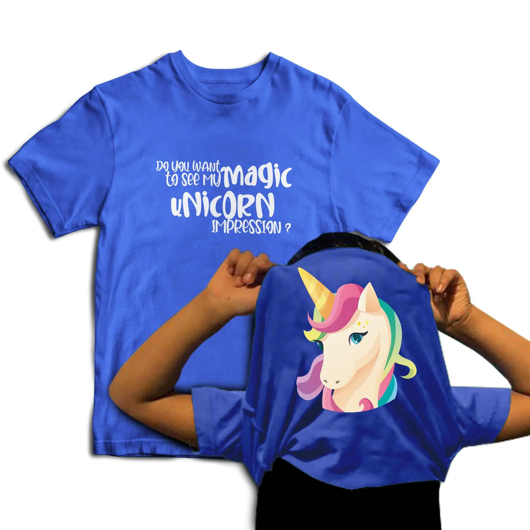 Reality Glitch Do You Want To See My Magic Unicorn? Flip Kids T-Shirt