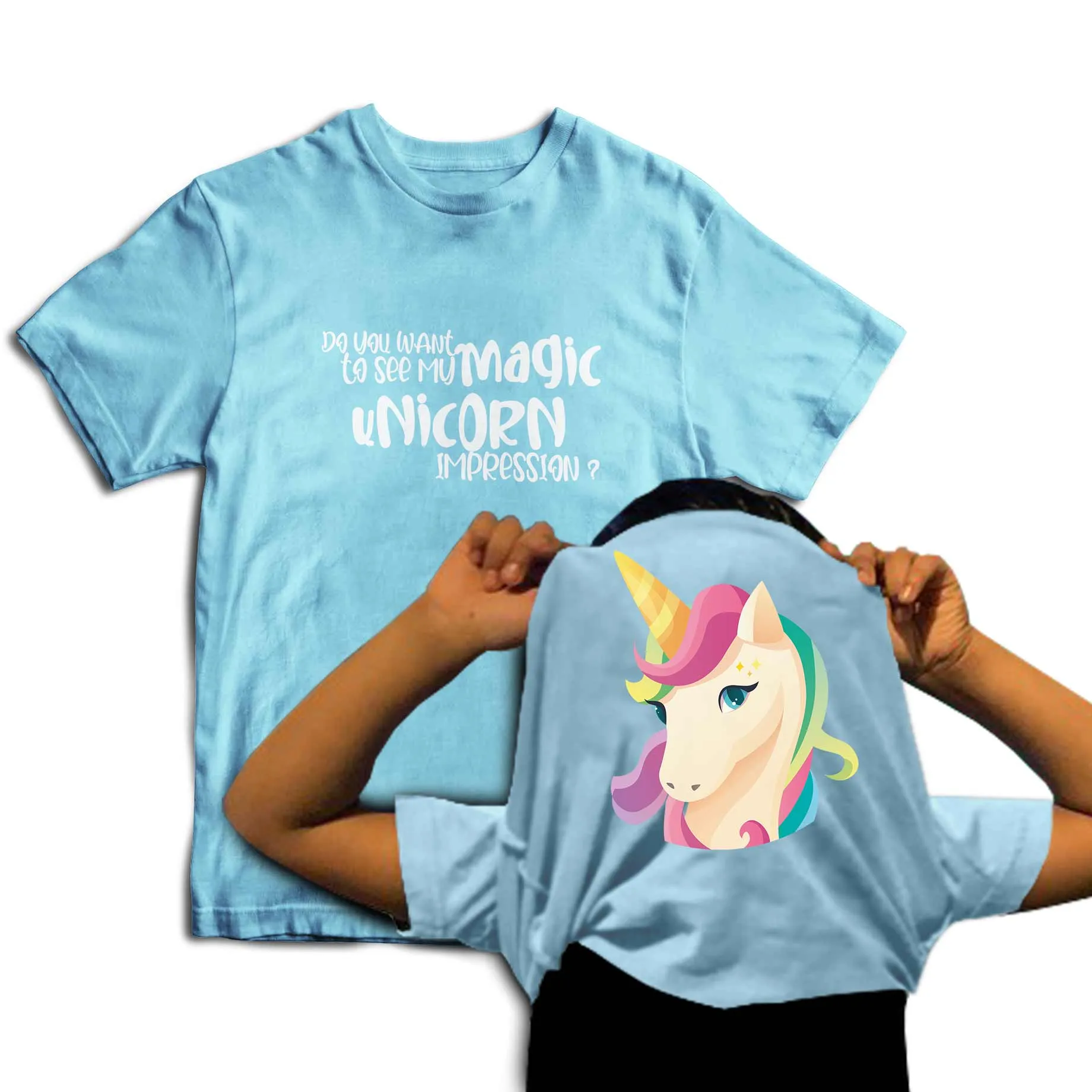 Reality Glitch Do You Want To See My Magic Unicorn? Flip Kids T-Shirt