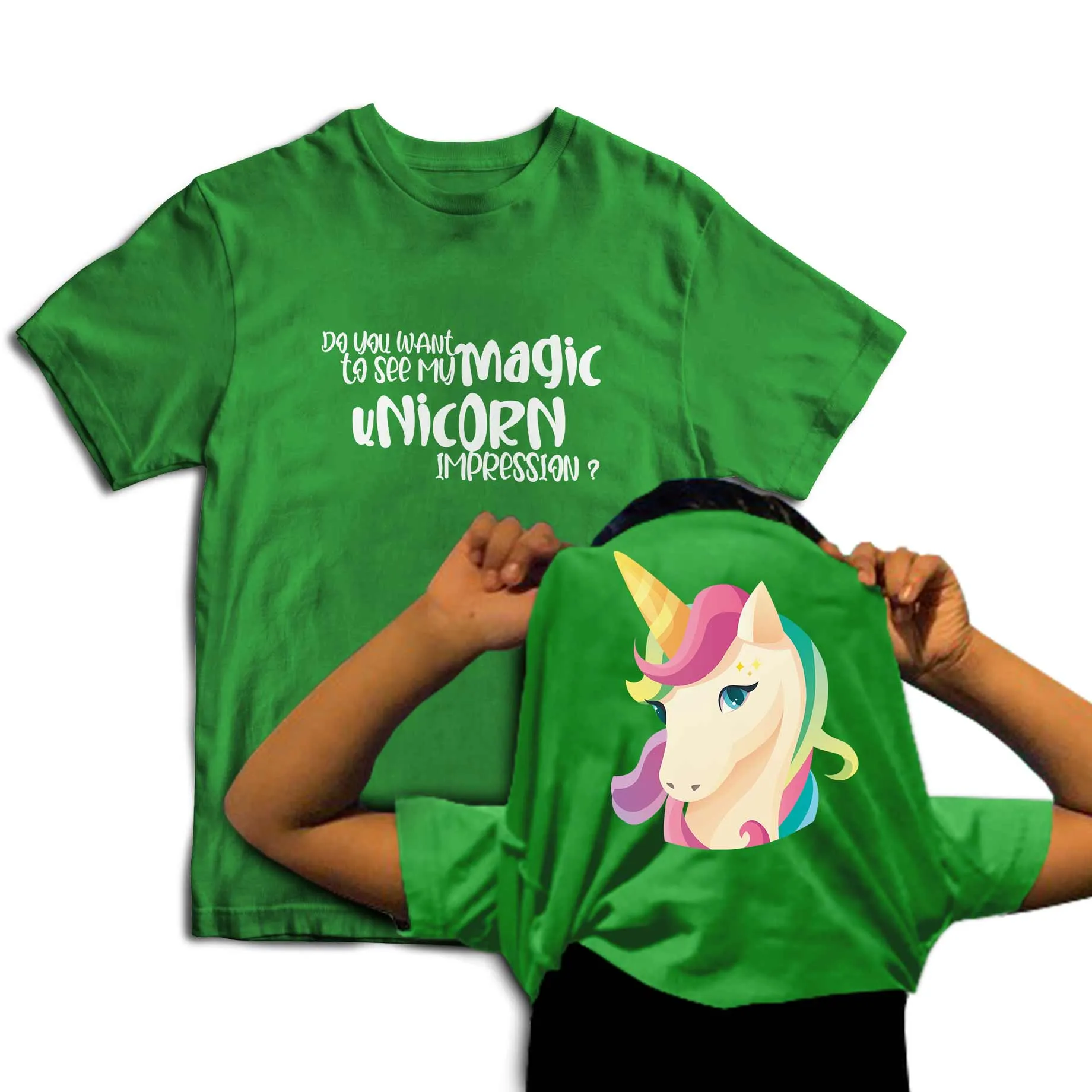 Reality Glitch Do You Want To See My Magic Unicorn? Flip Kids T-Shirt