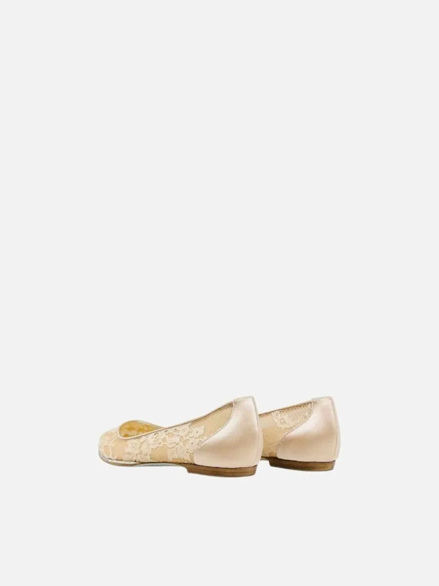 RENE CAOVILLA Lace Nude Flats 36