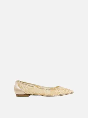 RENE CAOVILLA Lace Nude Flats 36
