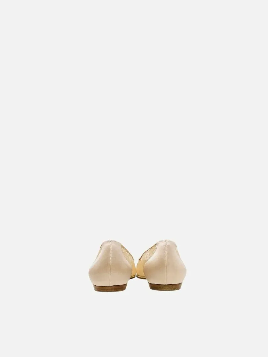 RENE CAOVILLA Lace Nude Flats 36