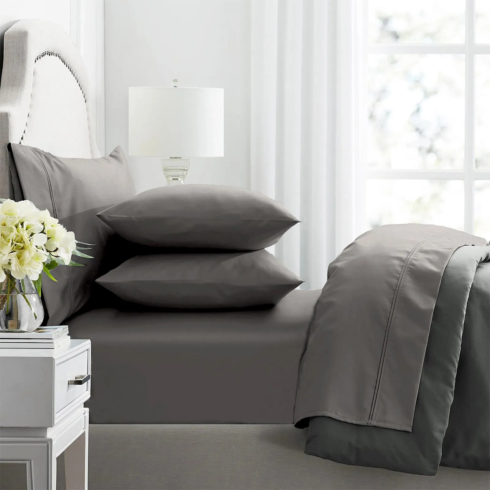 Renee Taylor Premium 1000 Thread count Egyptian Cotton sheet Set - Pewter
