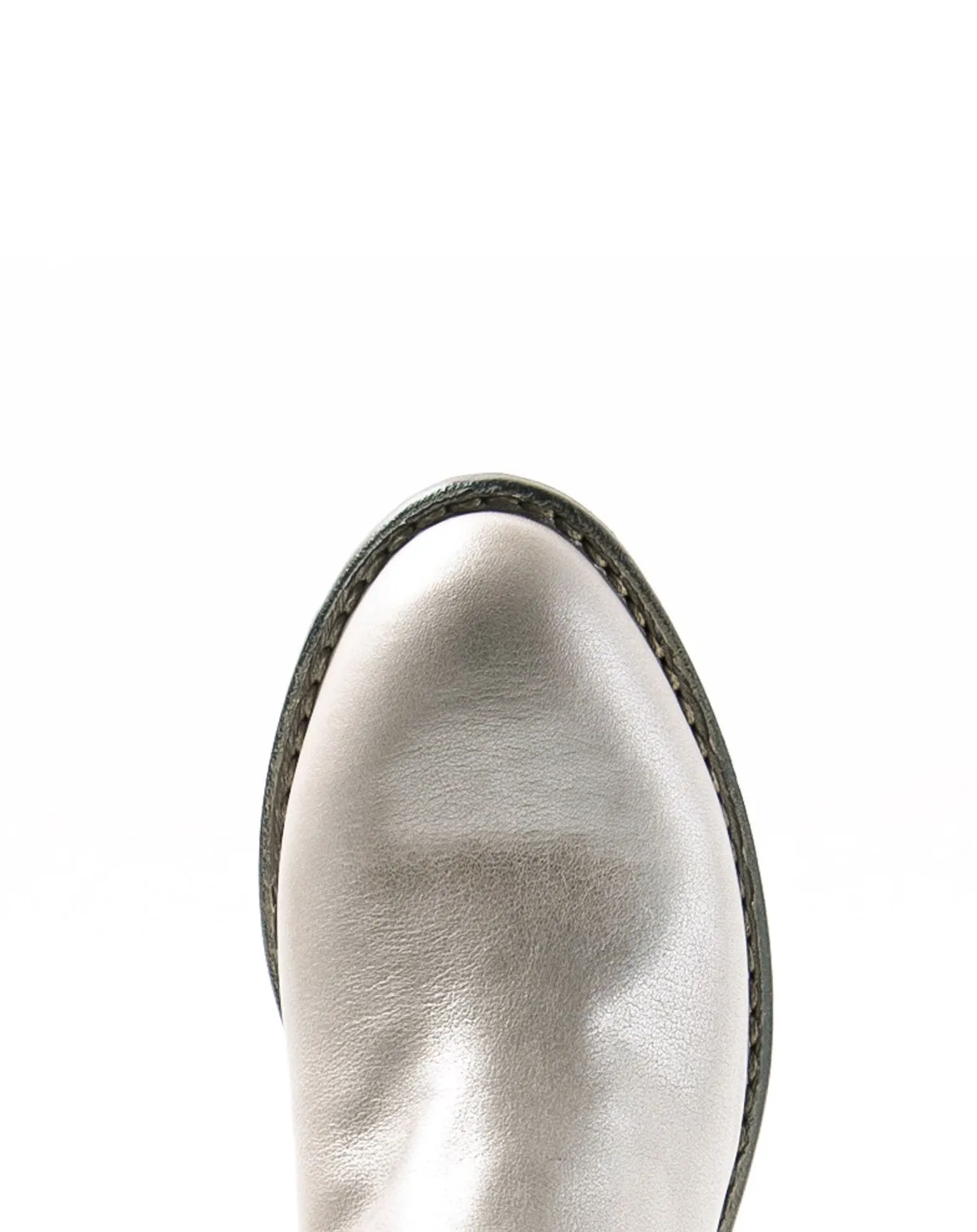 RENO Silver Leather Mules