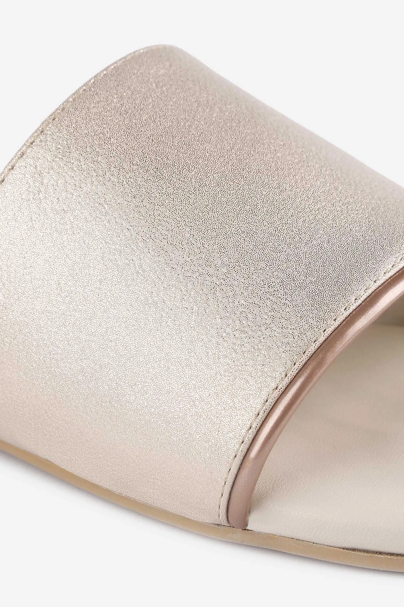 Rose Gold Round Toe Textured Flat - ZDina