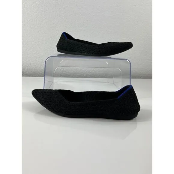 Rothy's The Point Black Honeycomb Knit Flats *NO SIZE NO INSOLES* Size 5.5 READ