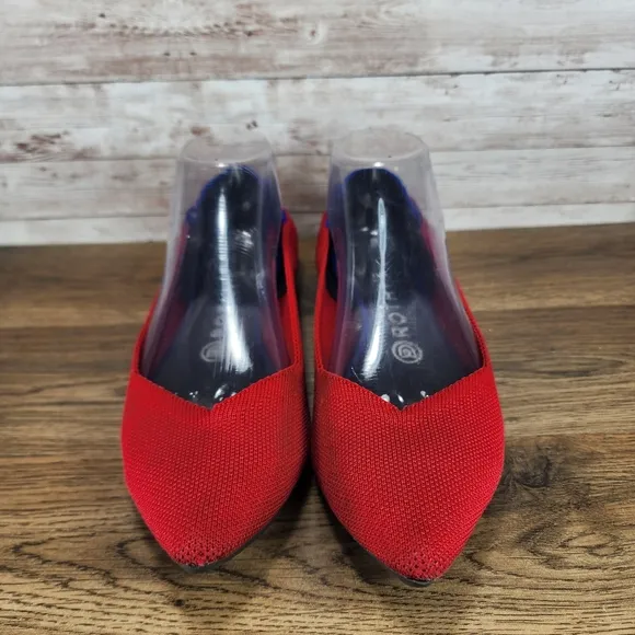 Rothy’s The Point Chili Red Flats Shoes Size 9 Womens