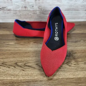 Rothy’s The Point Chili Red Flats Shoes Size 9 Womens