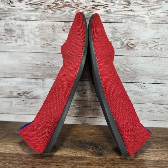 Rothy’s The Point Chili Red Flats Shoes Size 9 Womens