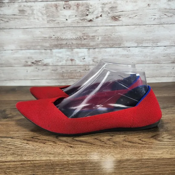 Rothy’s The Point Chili Red Flats Shoes Size 9 Womens