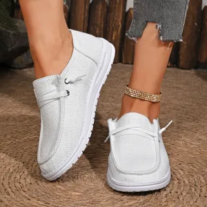 Round Toe Canvas Slip-Ons