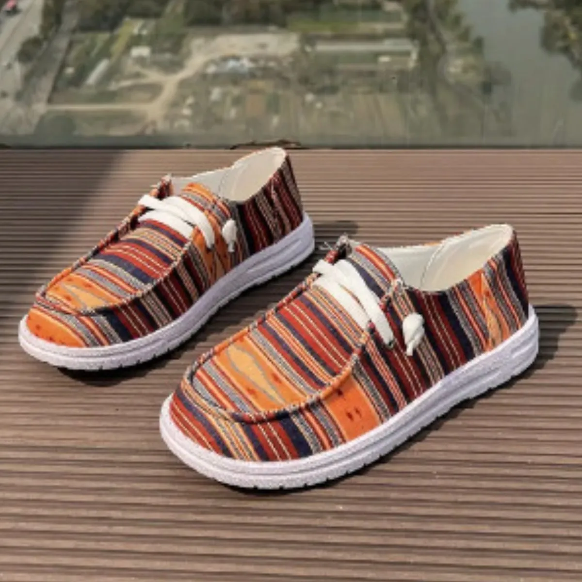 Round Toe Canvas Slip-Ons