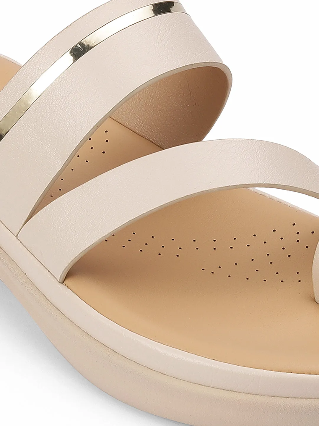 Round Toe Flat Sandals