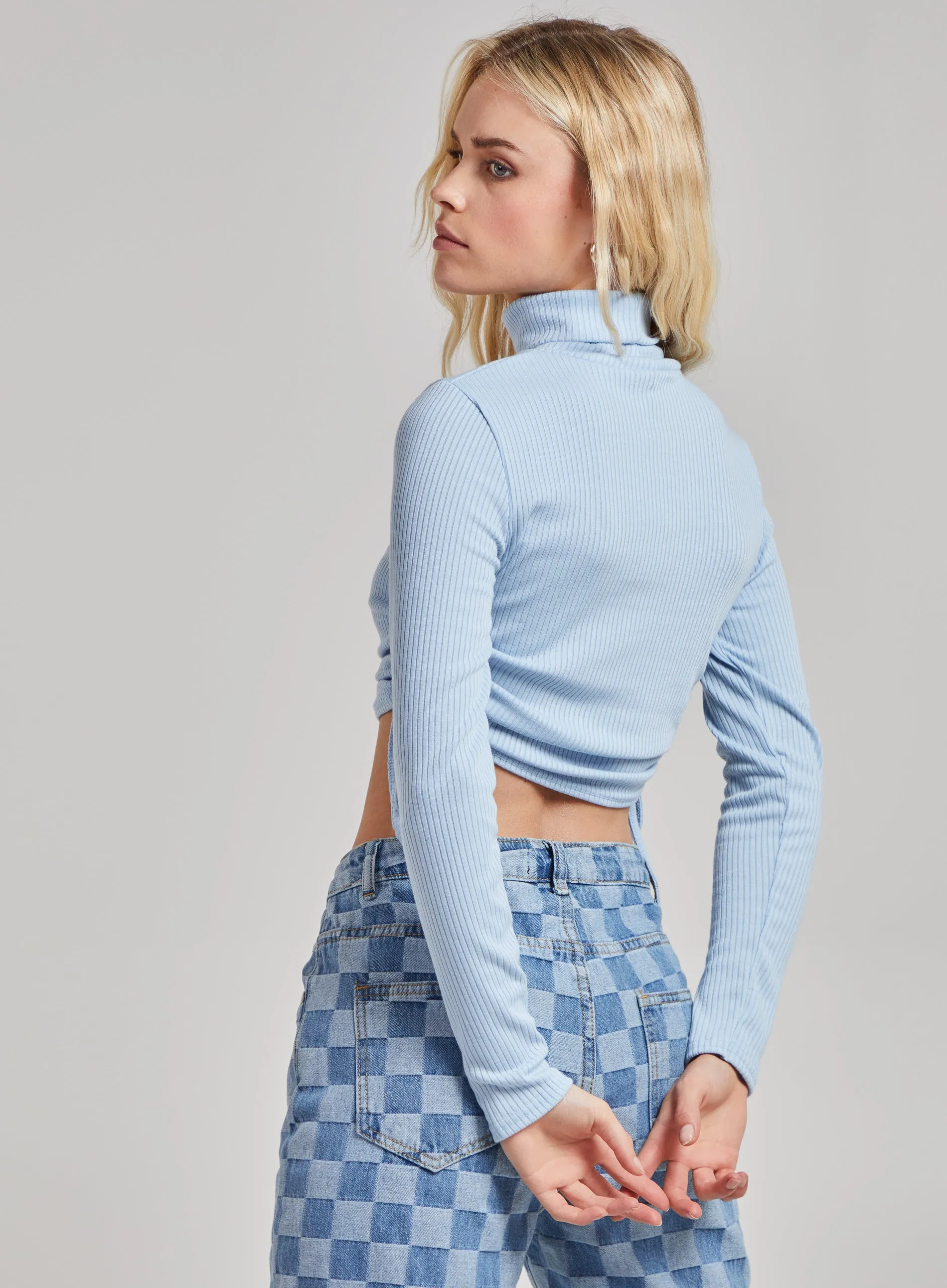 Ruched Crop Ribbed Top