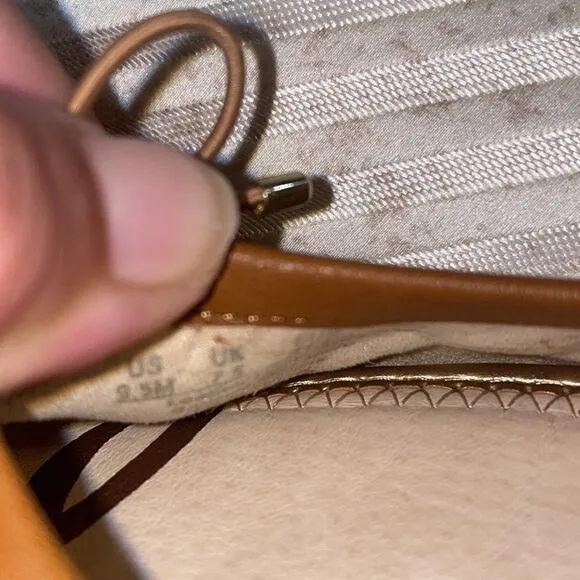 Sam Edelman Fairleigh Orange Tan Gold Flats