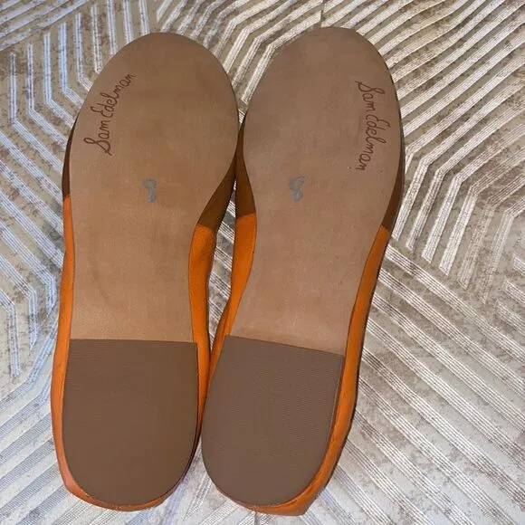 Sam Edelman Fairleigh Orange Tan Gold Flats