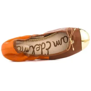 Sam Edelman Fairleigh Orange Tan Gold Flats