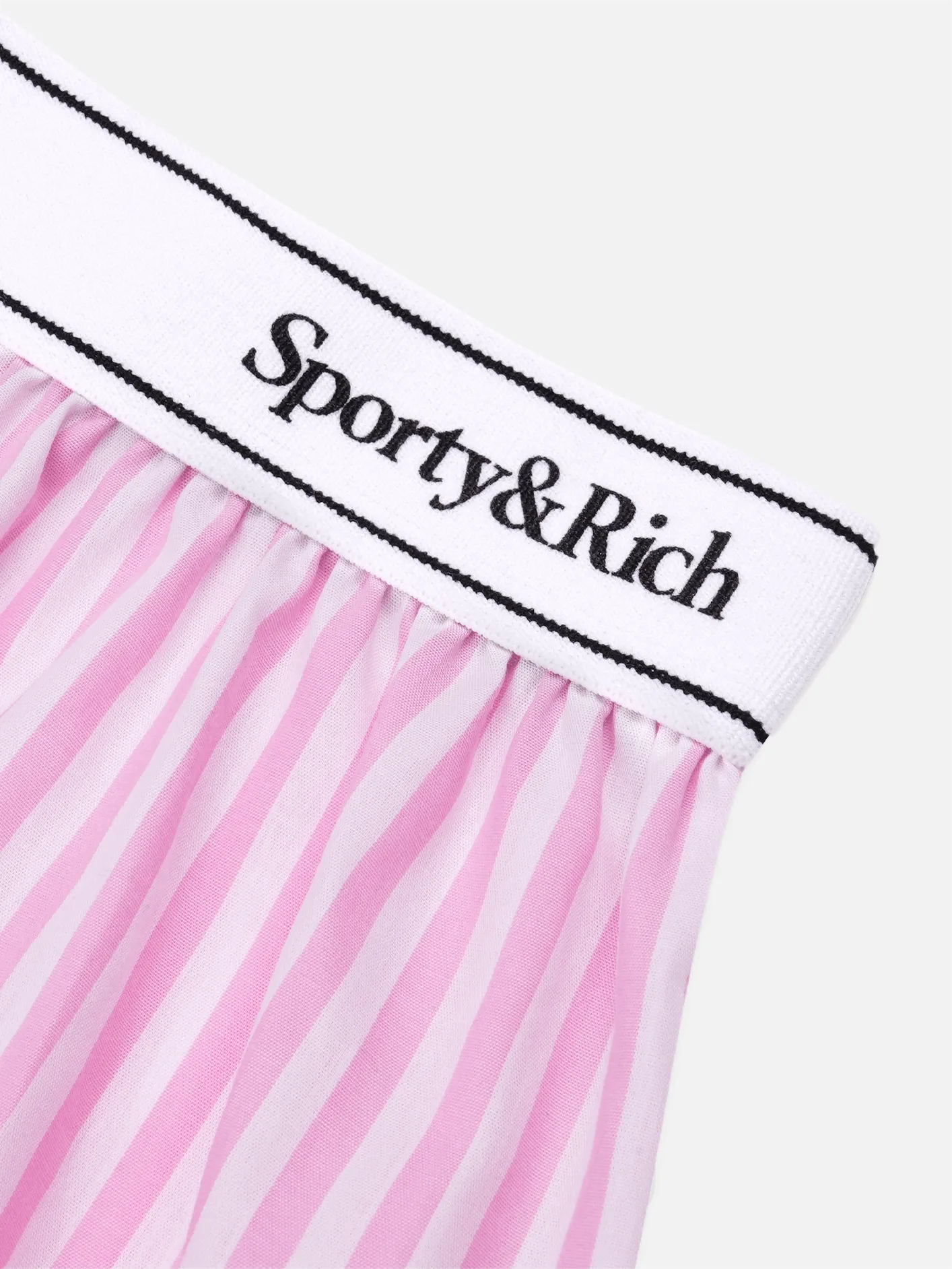 Serif Logo Boxer Shorts - White/Pink Large Stripe