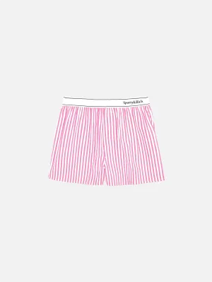Serif Logo Boxer Shorts - White/Pink Large Stripe