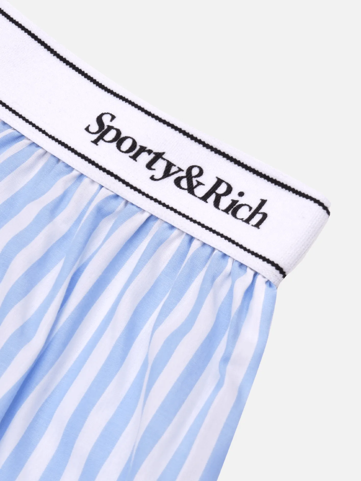 Serif Logo Boxer Shorts - White/Sky Blue Large Stripe