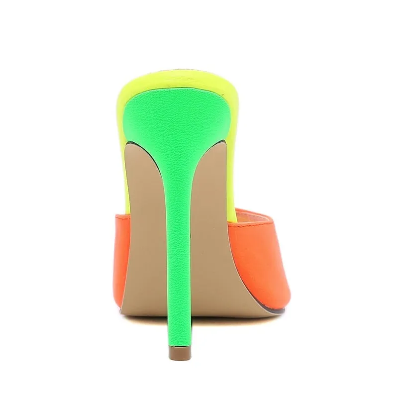 Sexy Pointed Toe Mule High Heel