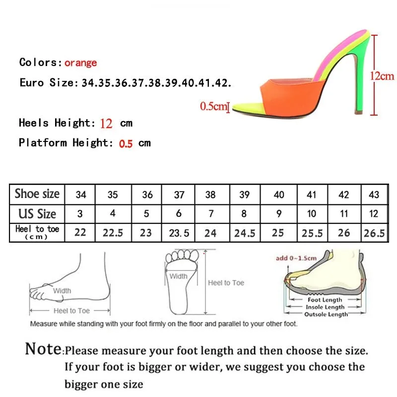 Sexy Pointed Toe Mule High Heel