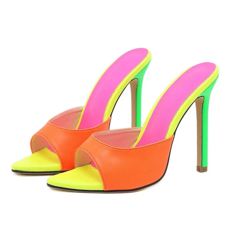 Sexy Pointed Toe Mule High Heel