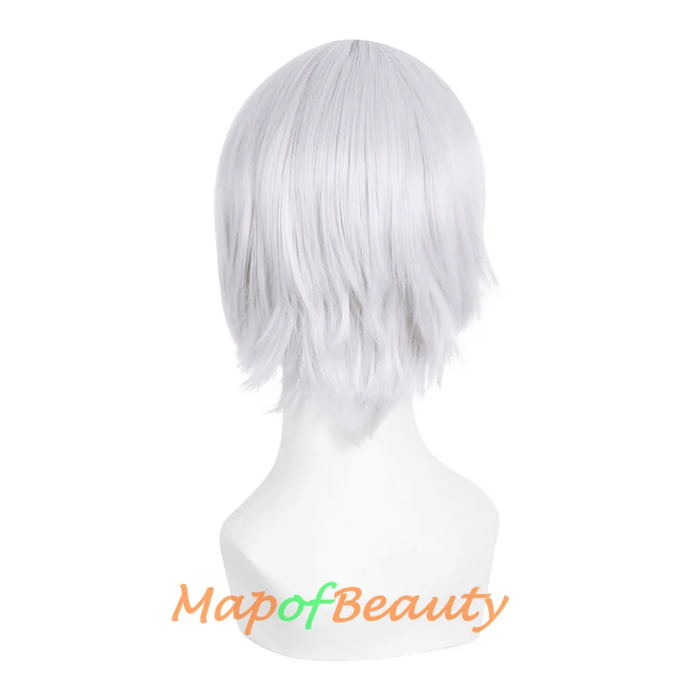 Short Cosplay Anime Wigs Curly Men's Wig Colored Black 12 Inch