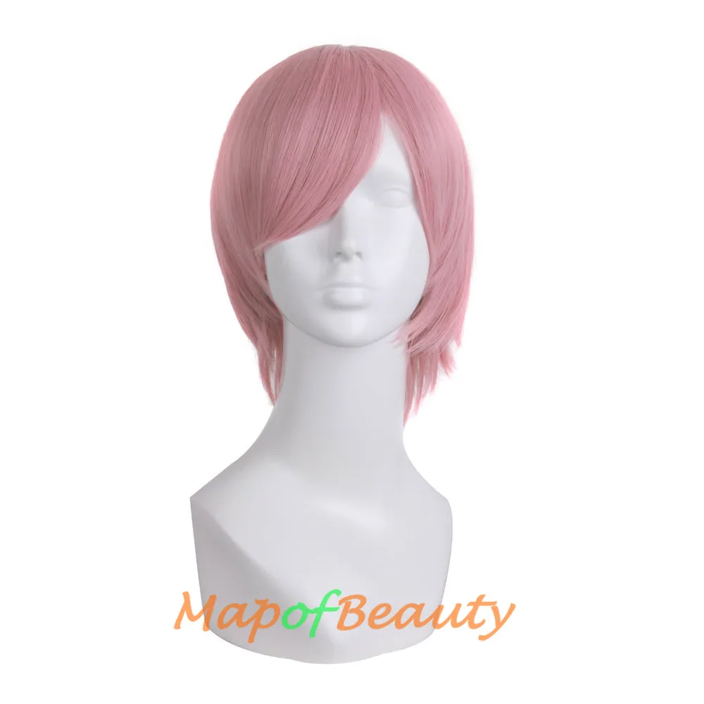 Short Cosplay Anime Wigs Curly Men's Wig Colored Black 12 Inch