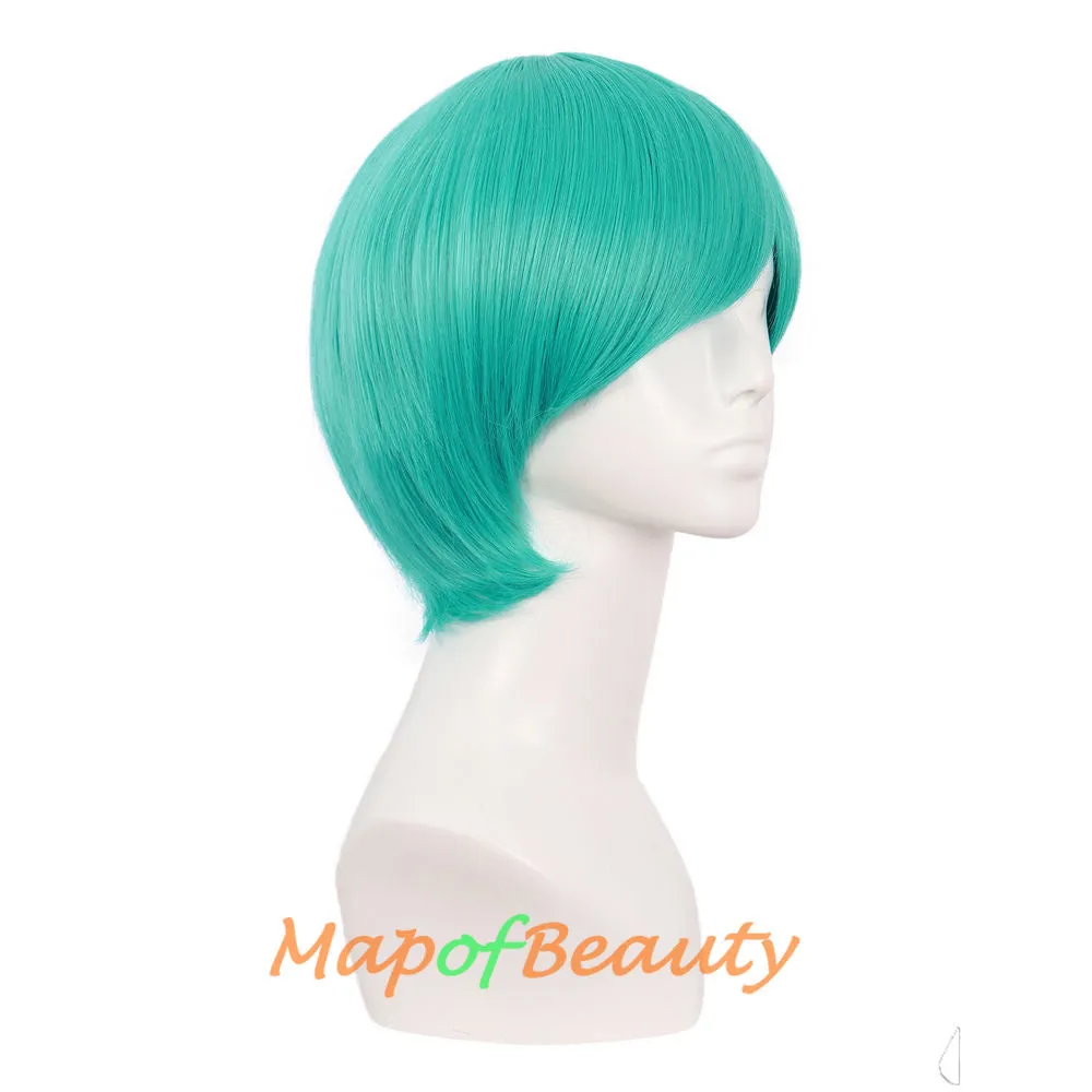 Short Cosplay Anime Wigs Curly Men's Wig Colored Black 12 Inch
