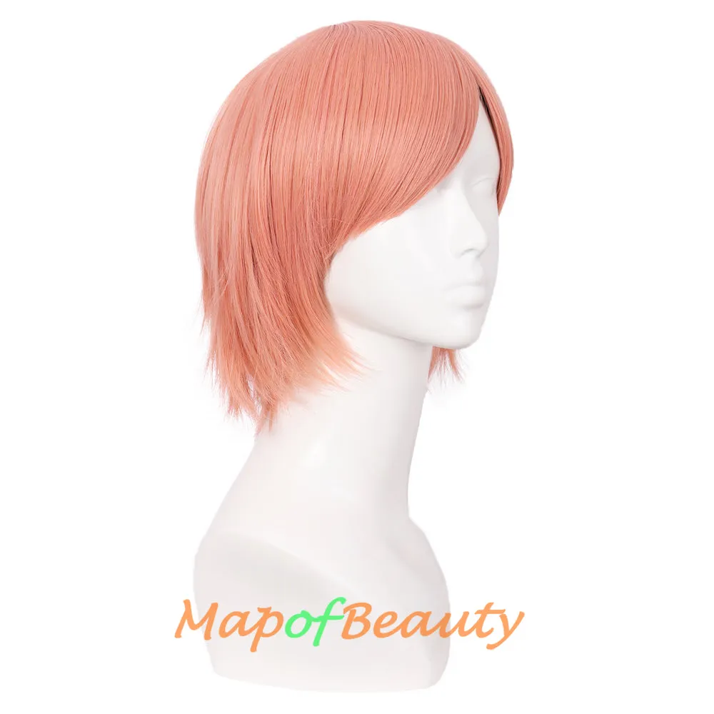 Short Cosplay Anime Wigs Curly Men's Wig Colored Black 12 Inch