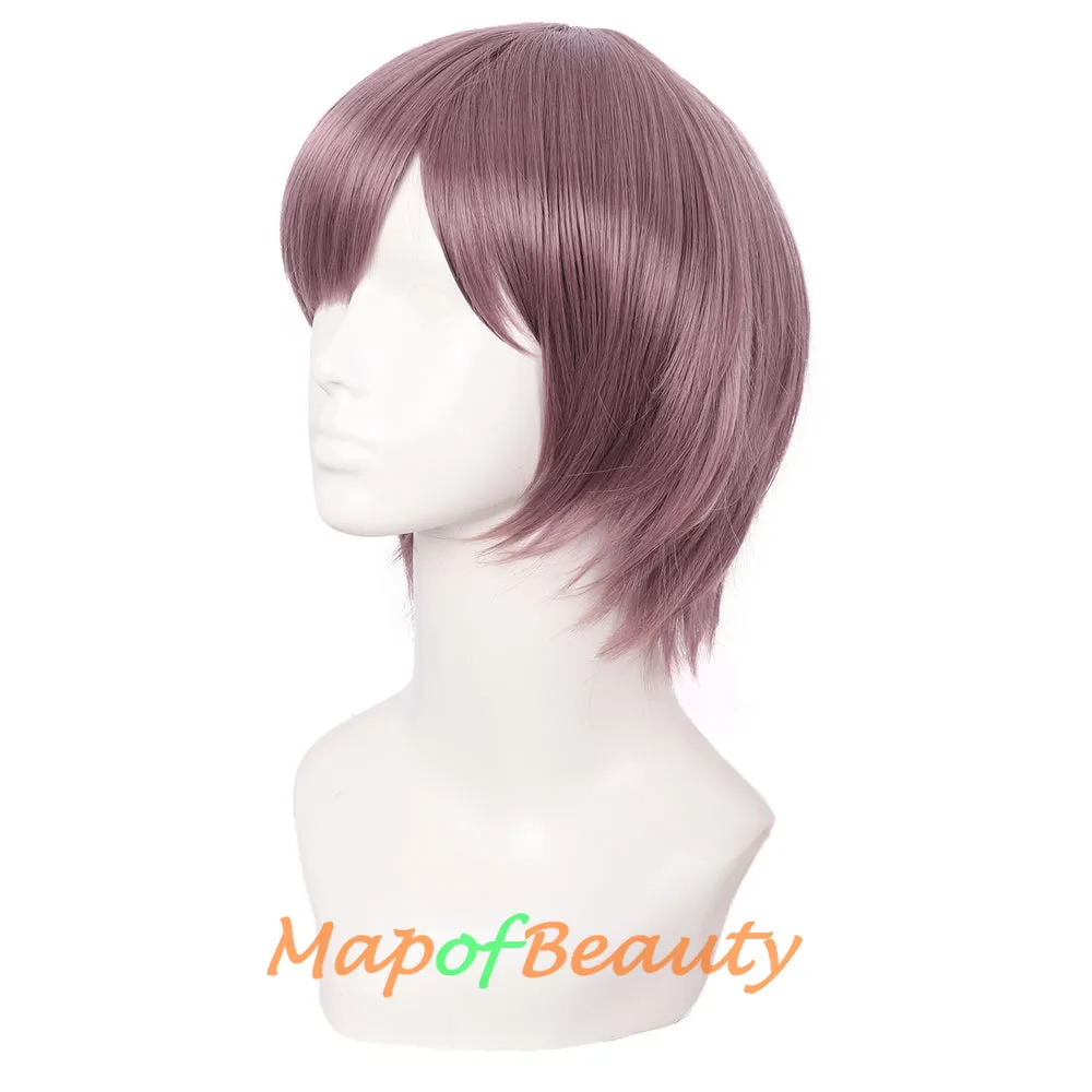 Short Cosplay Anime Wigs Curly Men's Wig Colored Black 12 Inch