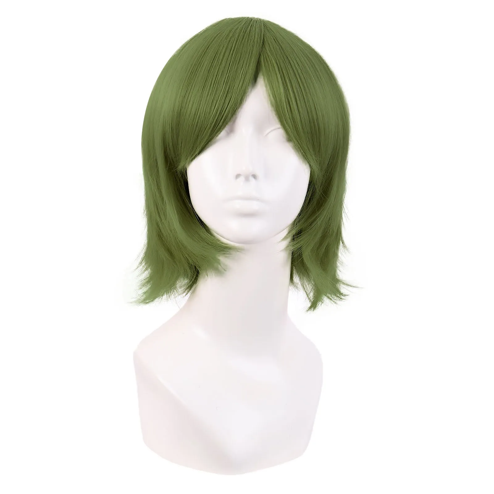 Short Cosplay Anime Wigs Curly Men's Wig Colored Black 12 Inch