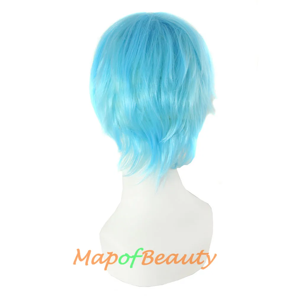 Short Cosplay Anime Wigs Curly Men's Wig Colored Black 12 Inch