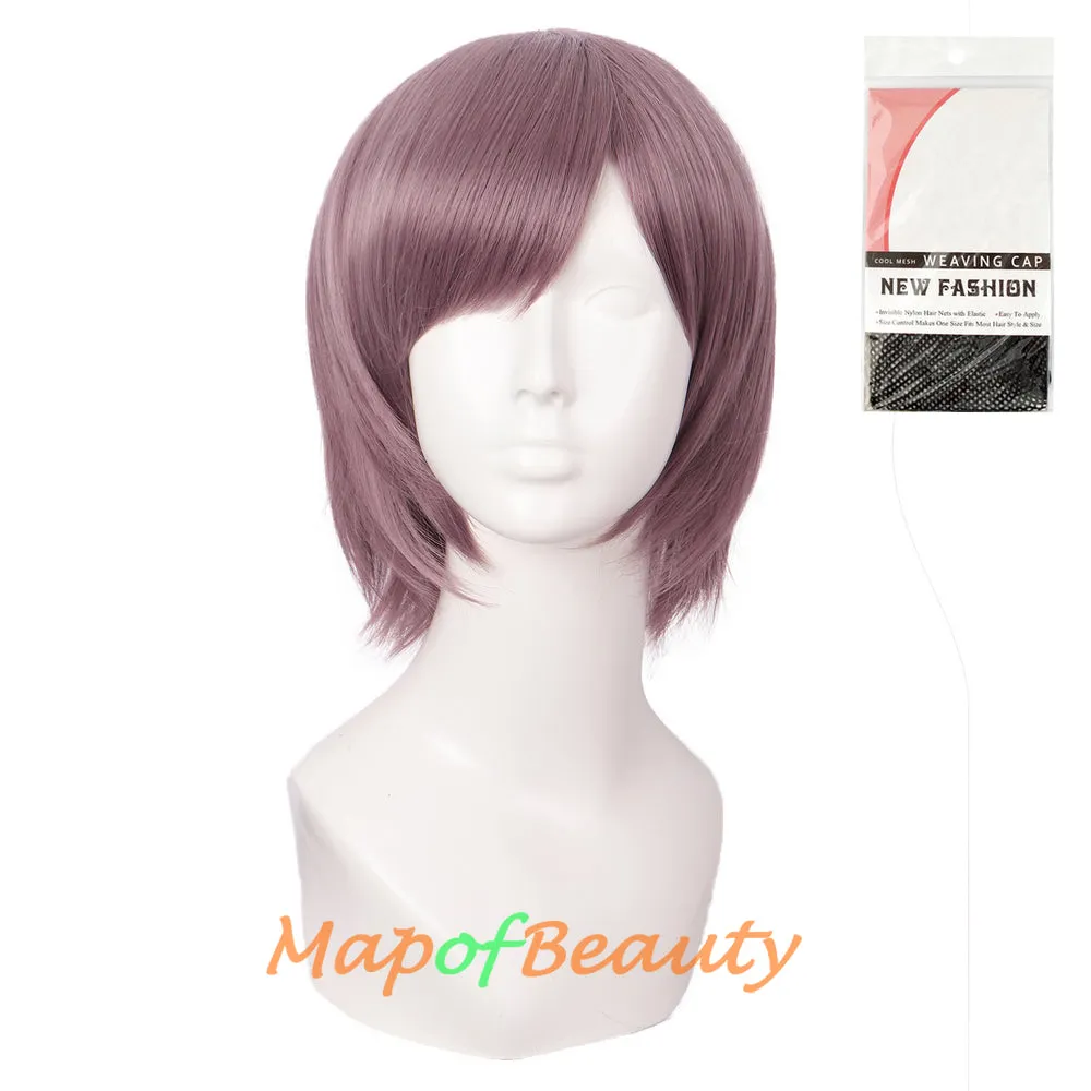 Short Cosplay Anime Wigs Curly Men's Wig Colored Black 12 Inch
