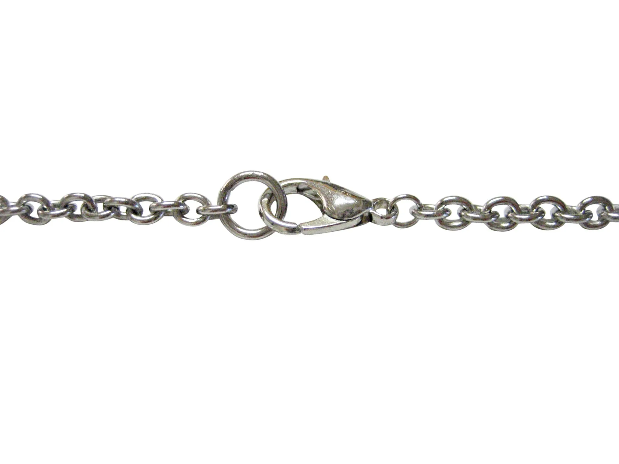 Silver Toned Halibut Flat Fish Pendant Necklace