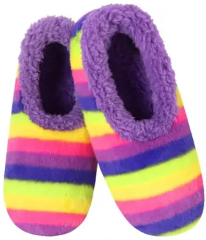 Slumbies® Cosy Women's Slippers ~ Over the Rainbow Purple