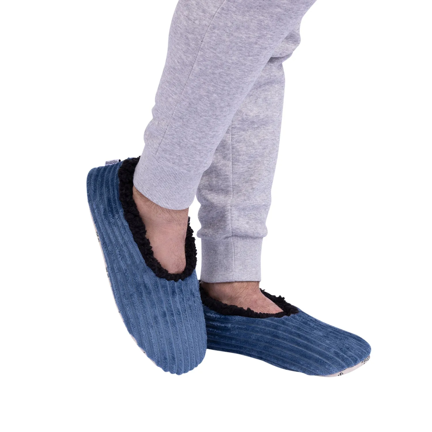 SnuggUps® Cosy Men's Slippers ~ Cord Navy
