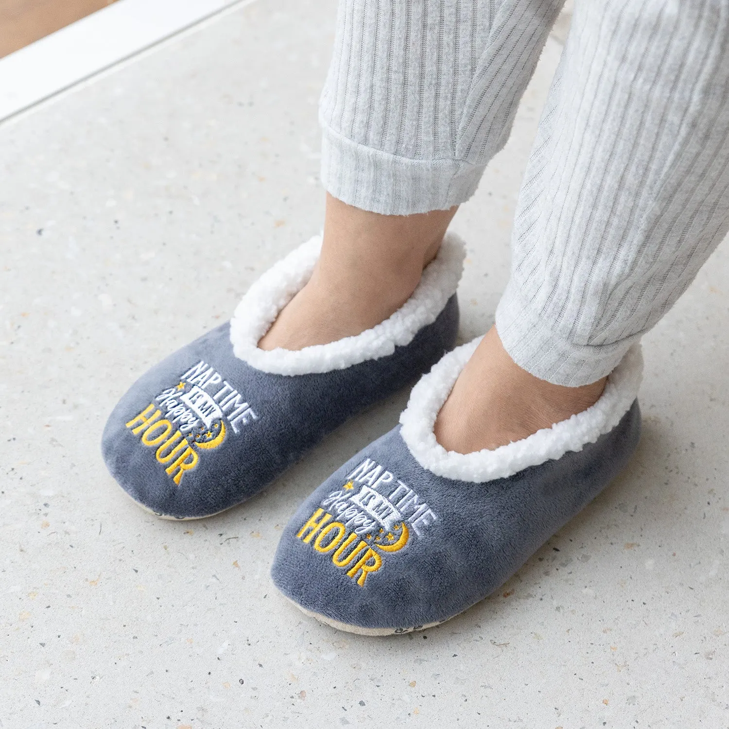 SnuggUps® Cosy Women's Slippers ~ Nap Time Is My Happy Hour