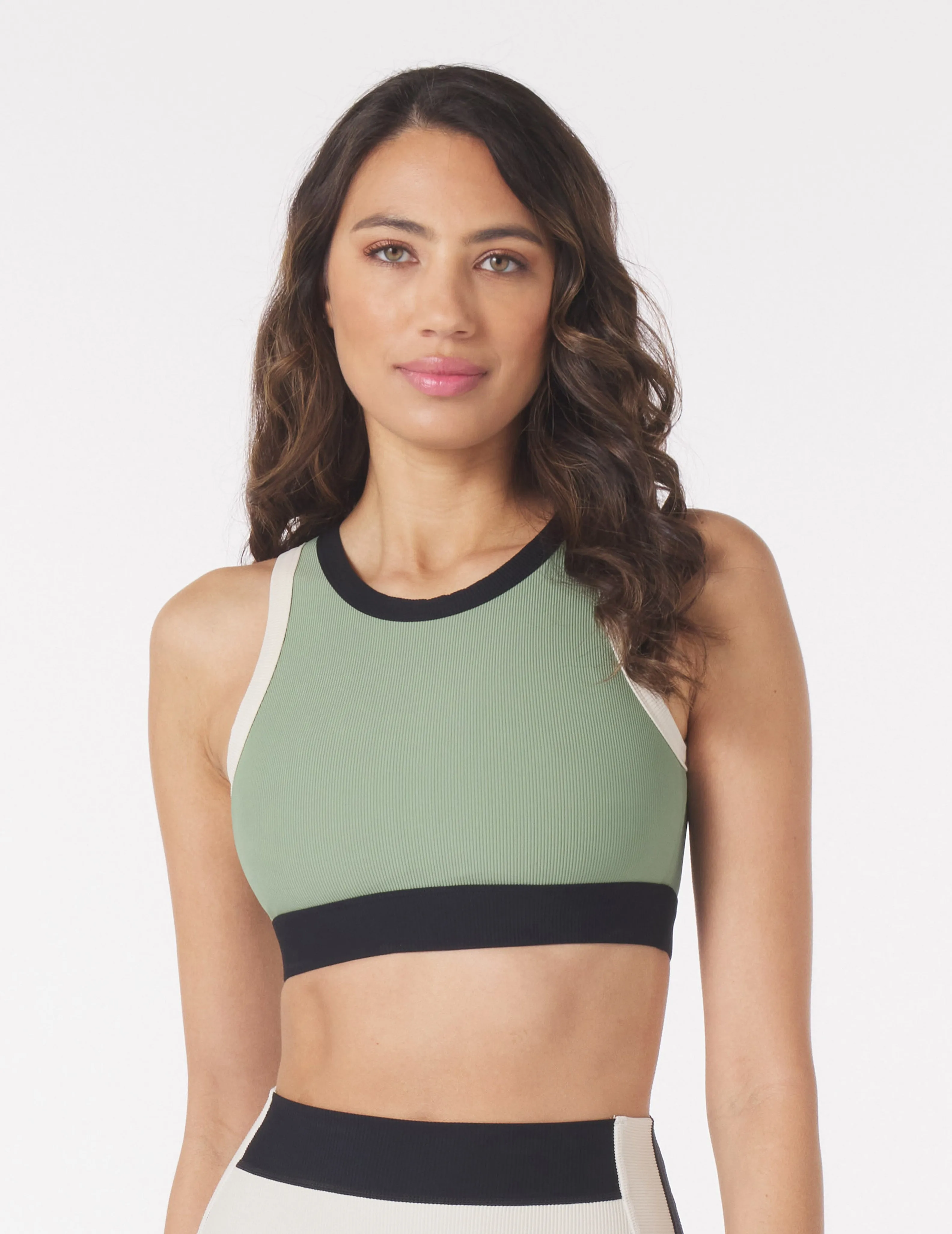 Socialite Bra: Sage/Black/Oatmilk