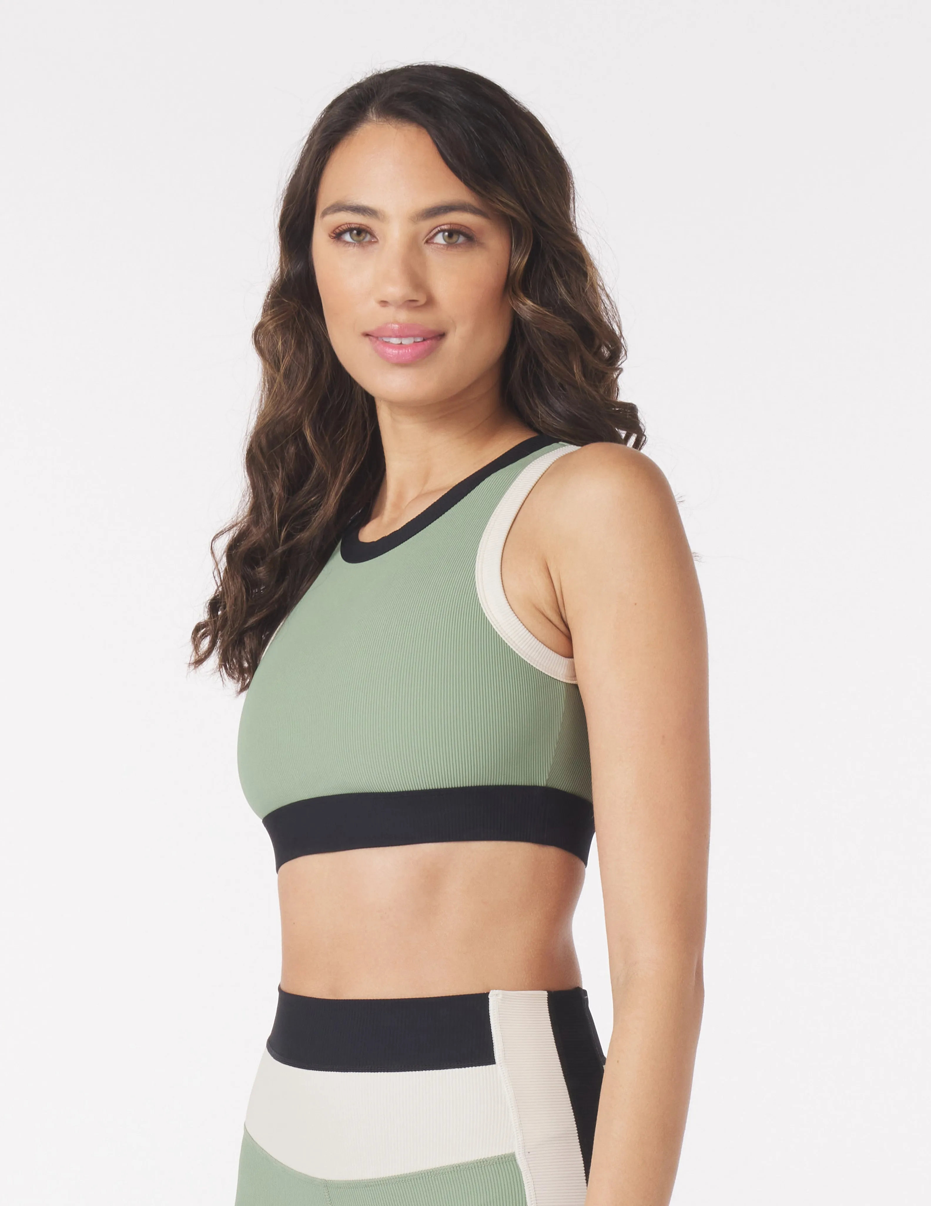 Socialite Bra: Sage/Black/Oatmilk