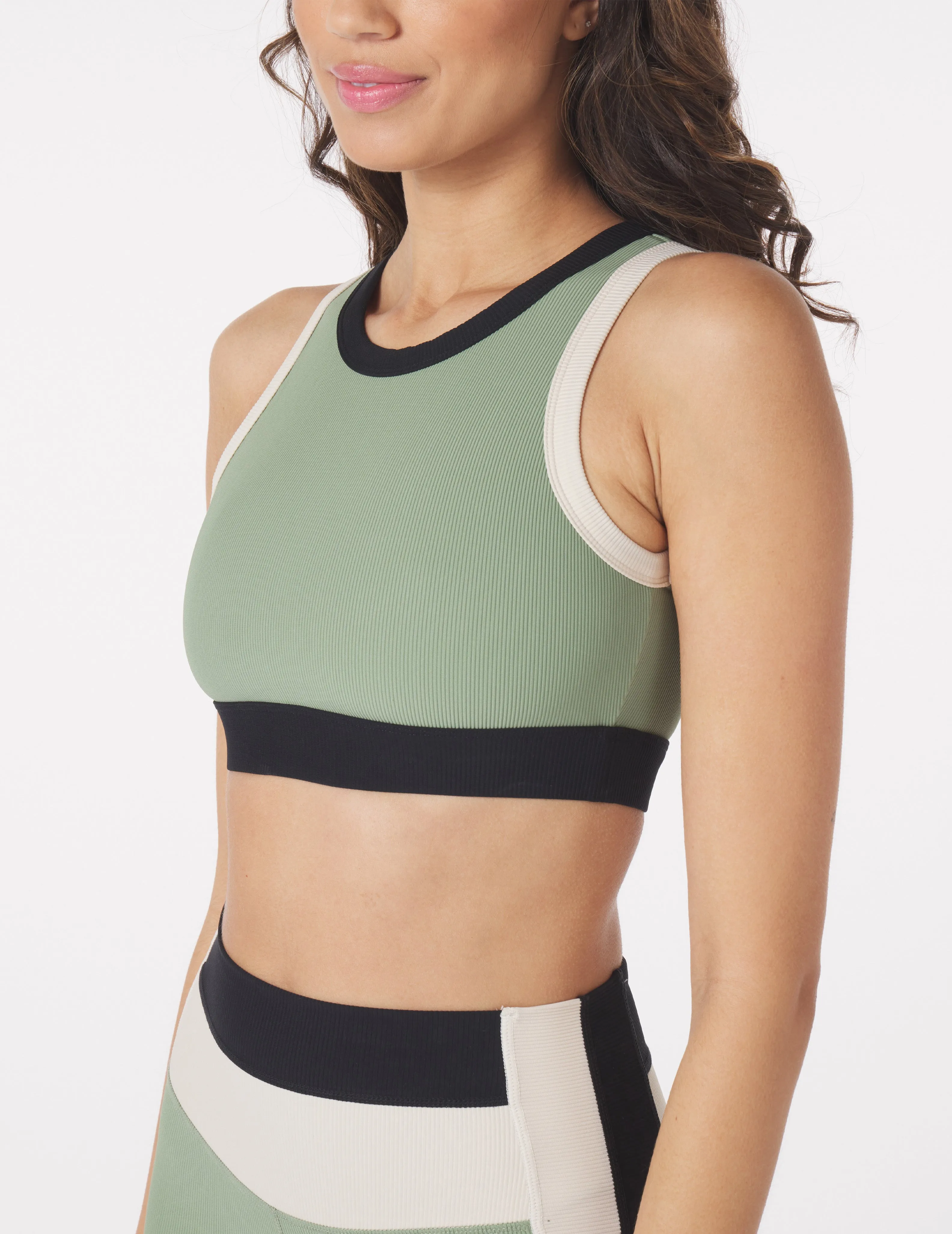 Socialite Bra: Sage/Black/Oatmilk