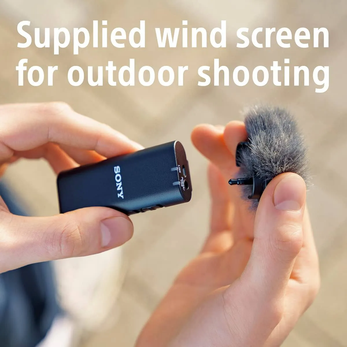 Sony Wireless Microphone ECM-W2BT (Compact, Flexible, Vlogging, Content Creation, Audio) – Black