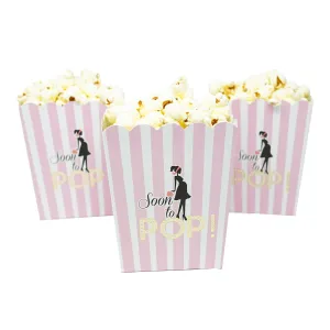Soon To Pop Pink Baby Shower Popcorn Favor Box-Set of 20