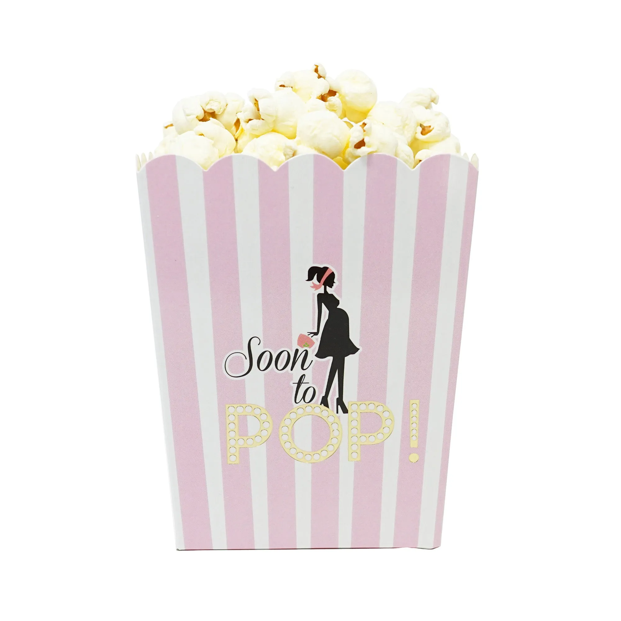 Soon To Pop Pink Baby Shower Popcorn Favor Box-Set of 20