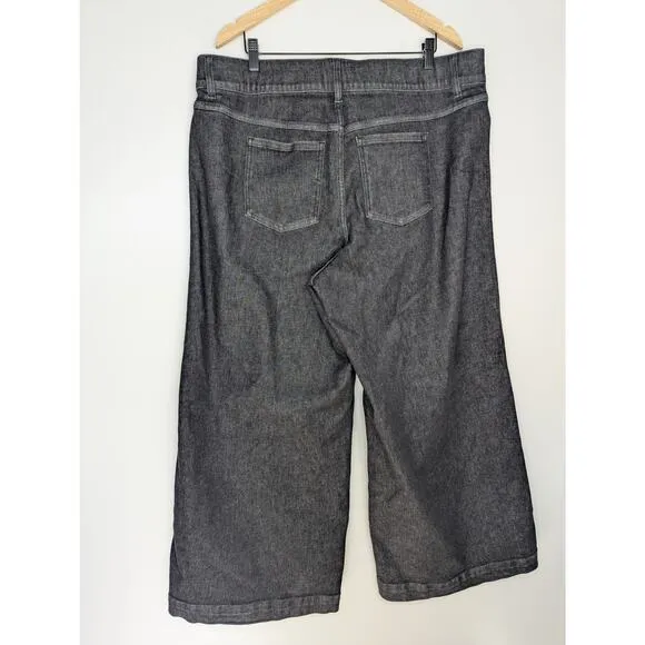 Spanx Denim Wide Leg Jean in Charcoal