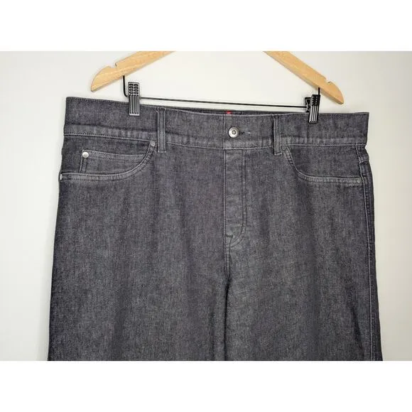 Spanx Denim Wide Leg Jean in Charcoal