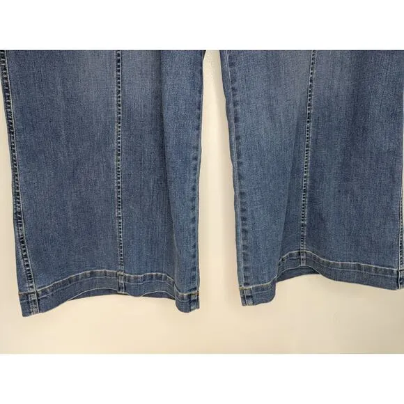 Spanx Seamed Front Wide Leg Jean in Vintage Indigo